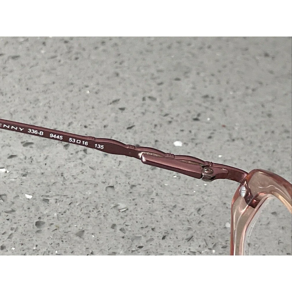 Genny Eyeglasses Frames ONLY 336-B 9445 53-16-135 Full rim pink clear